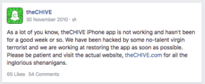 chive app not working iphone