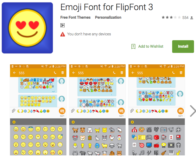 emoji font 3 apk for flip font