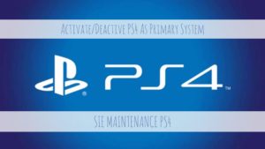 SIE Maintenance PS4 Deactivate PS4